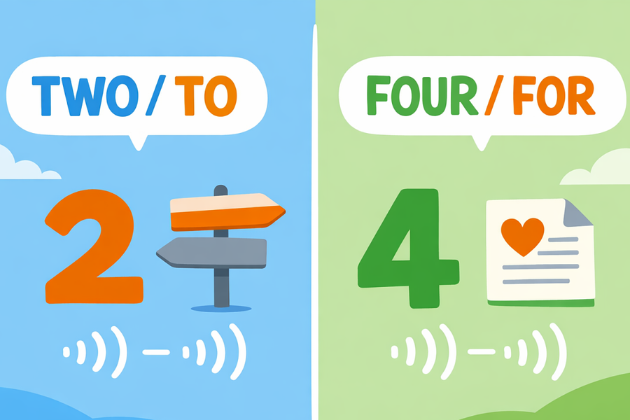 Phát âm two-to hay four-for khác nhau thế nào?