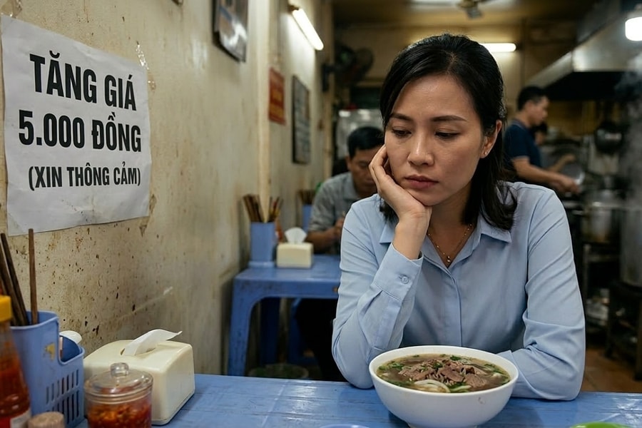 Trần tình của chủ quán phở tăng giá 5.000 đồng