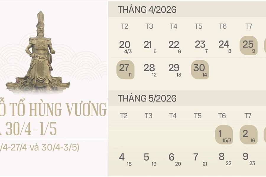 Hoán đổi để có kỳ nghỉ 9 ngày liên tục từ giỗ Tổ Hùng Vương đến 30/4-1/5