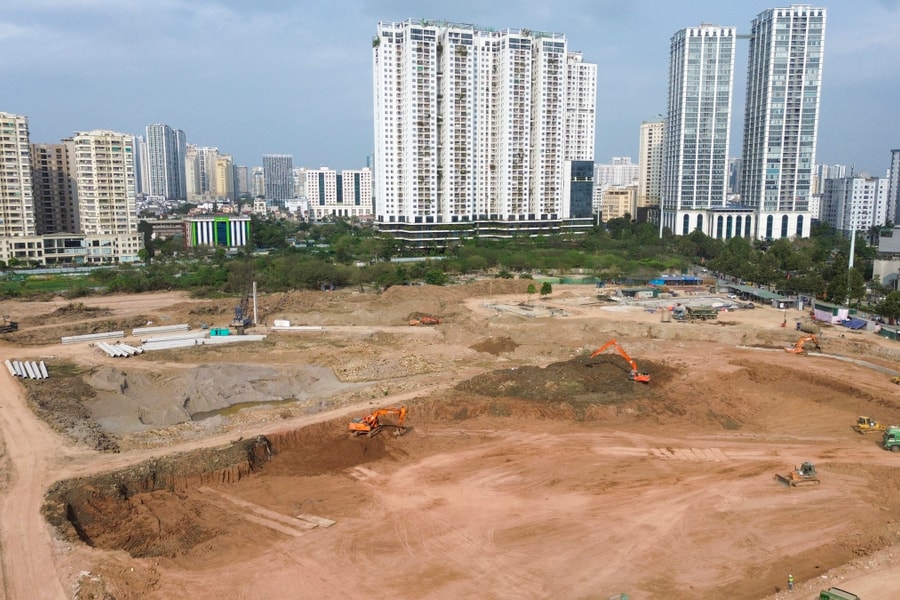 Bảy hồ chống ngập gấp rút thi công ở Hà Nội