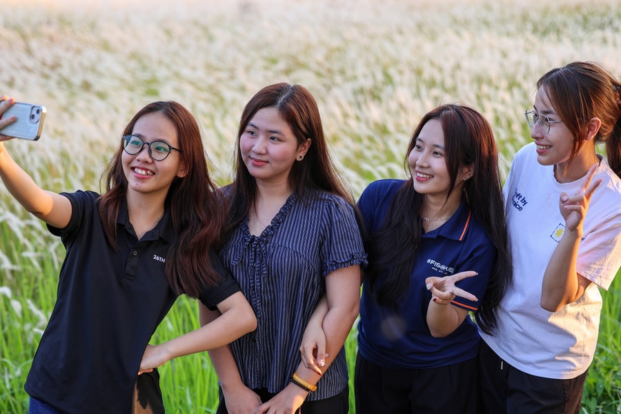 Khách đổ đến cánh đồng cỏ lau ở TP HCM chụp ảnh, ngắm hoàng hôn