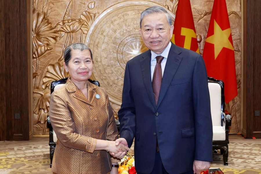 Tổng Bí thư Tô Lâm tiếp Phó Chủ tịch Đảng Nhân dân Campuchia Men Sam An