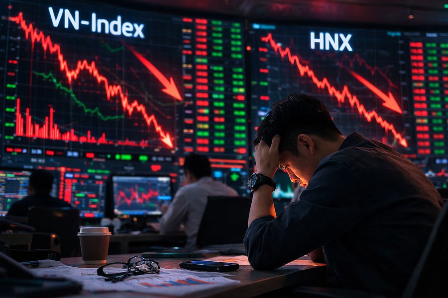 VN-Index rời mốc 1.600 điểm, ‘bốc hơi’ gần 57 điểm