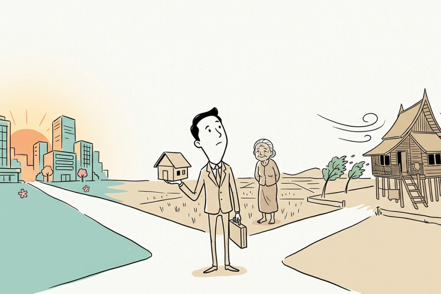 Sống ở nơi có công việc và môi trường tốt hay về quê để đỡ lo nhà cửa