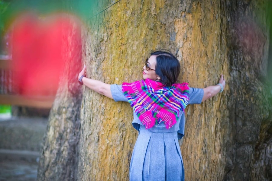 Khách Việt kể cảm giác ôm 'cây thần' hơn 1.000 tuổi