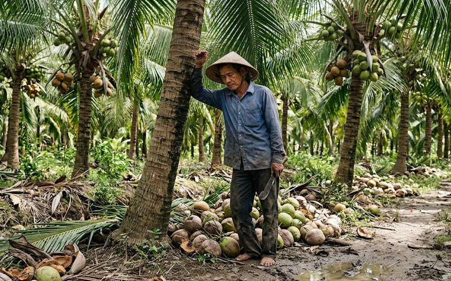 Bán 1.000 trái dừa thu 4 triệu đồng trên mảnh đất tiền tỷ