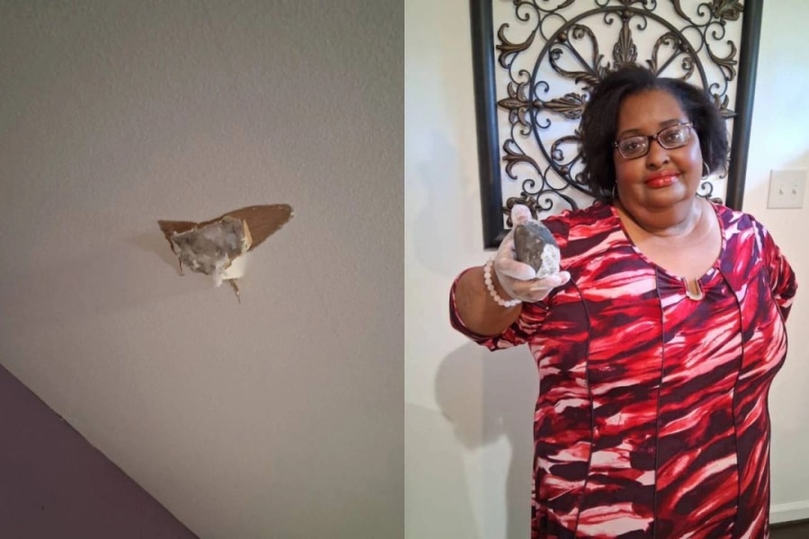 Vật thể nghi mảnh thiên thạch rơi thủng mái nhà dân