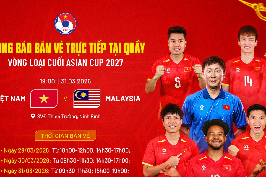 Cổ động viên có thêm phương án mua vé trận Việt Nam vs Malaysia