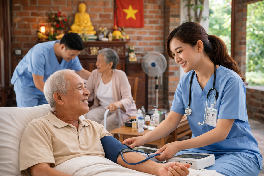 Nở rộ dịch vụ chăm sóc người cao tuổi chuẩn y khoa tại gia