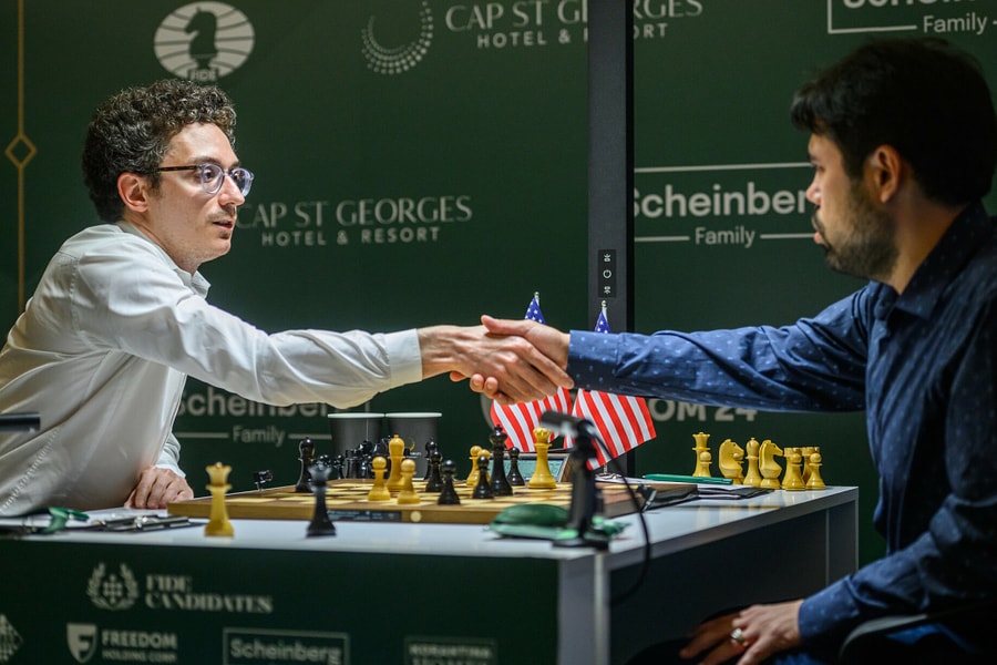 Caruana 'giải lời nguyền' trước Nakamura trong ván cờ 6 tiếng