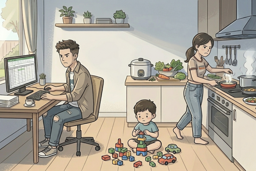 Chồng mặc kệ con trai gần 3 tuổi ốm đau chỉ vì không theo anh