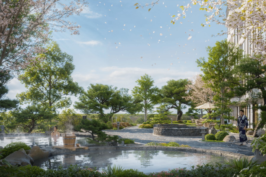 Bên trong tổ hợp khoáng nóng trên cao tại Eco Retreat