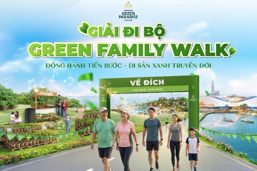 Giải đi bộ Green Family Walk: Hành trình '3 trong 1' tại Vinhomes Green Paradise