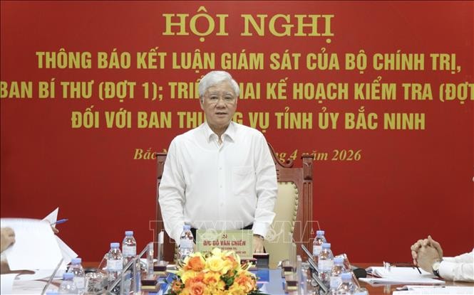 Thông báo kết luận kiểm tra, giám sát đối với Ban Thường vụ Tỉnh ủy Bắc Ninh